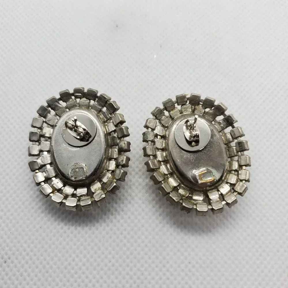 Vintage White & Silver Earrings